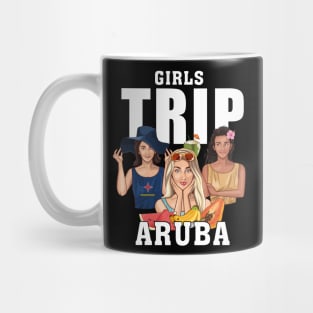 Aruba Girls Trip 2024 Birthday Squad Women Party Vacation Mug